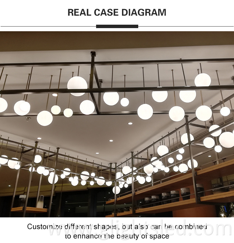 Factory direct sale indoor decoration glass copper big project chandelier pendant light